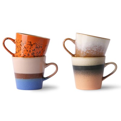 Mugs Americano céramique 70's n°2 (lot de 4) - HKliving