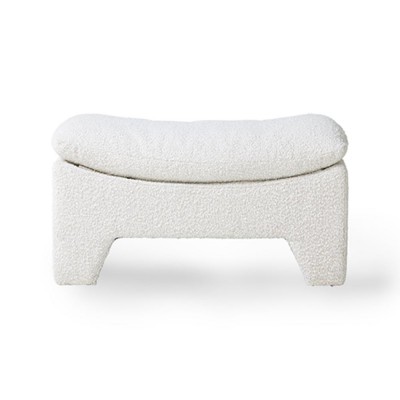 Pouf de salon rétro bouclé crème - HKliving
