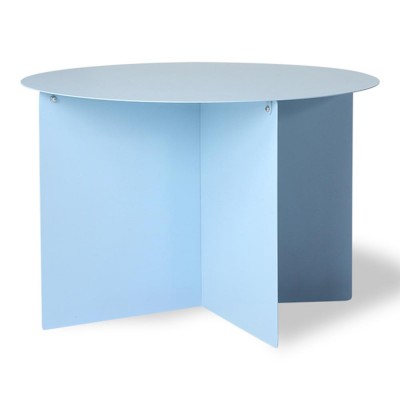 Table d'appoint ronde en métal bleu - HKliving