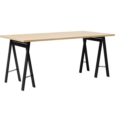 Table Linear en chêne blanc et noir 125x88 - Form and Refine