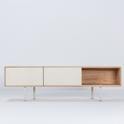 Meuble TV 160 Fina chêne & linoléum crème - Gazzda