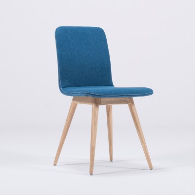 Chaise Ena chêne & feutre bleu pétrole - Gazzda