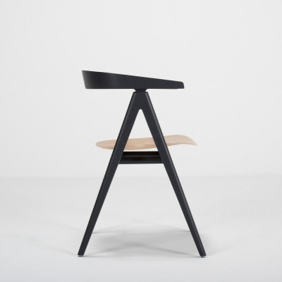 Chaise Ava bicolore chêne & noir - Gazzda