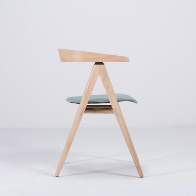Chaise Ava chêne & tissu vert menthe - Gazzda