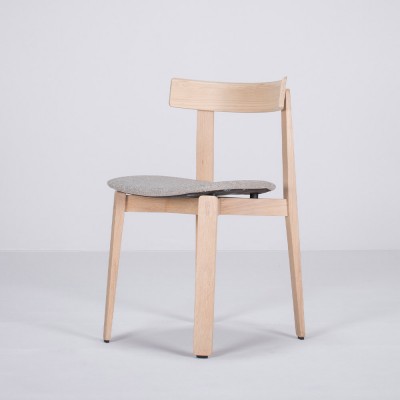 Chaise Nora chêne & tissu sable - Gazzda
