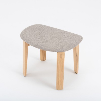 Tabouret Nora chêne & tissu sable - Gazzda