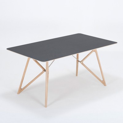 Table Tink chêne & plateau linoléum noir - Gazzda