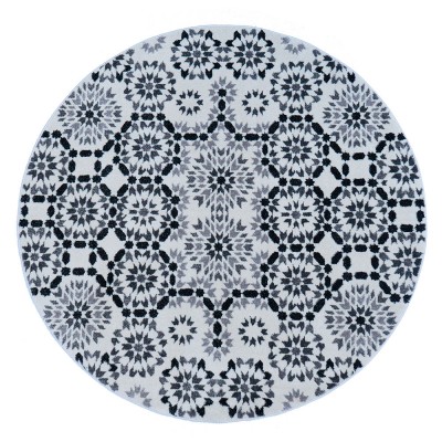 Tapis Tanger noir & blanc rond - Edito Paris