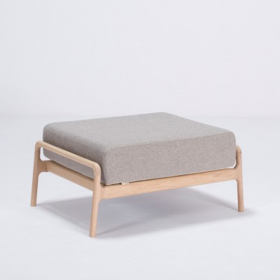 Pouf Fawn chêne & tissu sable - Gazzda