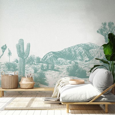 Papier peint panorama Arizona vert & blanc - Edito Paris