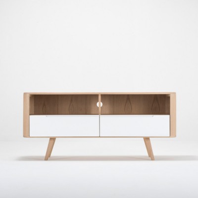 Meuble TV 135 Ena chêne & blanc - Gazzda