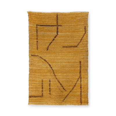 Tapis tissé à la main en coton ocre & marron 120x180 cm - HKliving