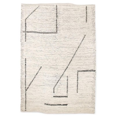 Tapis tissé à la main en coton crème & charbon 200x300 cm - HKliving