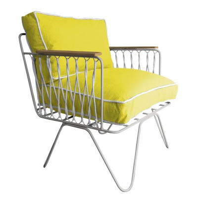 Fauteuil Croisette en coton jaune - Honoré