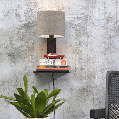 Applique murale étagère Andes noir & lin foncé - Good & Mojo