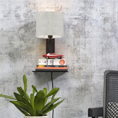 Applique murale étagère Andes noir & lin clair - Good & Mojo