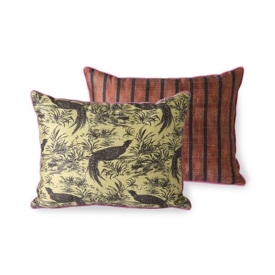 Coussin double face Doris for HKliving en soie imprimé jungle - HKliving