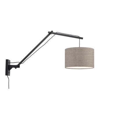 Lampe murale Andes noir & lin foncé L - Good & Mojo
