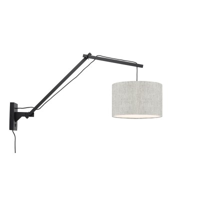 Lampe murale Andes noir & lin clair L - Good & Mojo