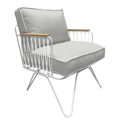 Fauteuil Croisette Outdoor blanc naturel - Honoré