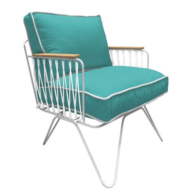 Fauteuil Croisette Outdoor turquoise - Honoré