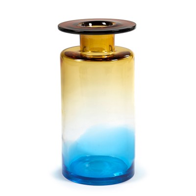 Vase Wind & Fire bleu & ambre H40 cm - Serax
