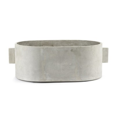 Pot ovale en béton gris H21 cm - Serax