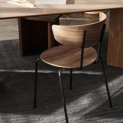Chaise de salle à manger Herman marron & noir - Ferm Living