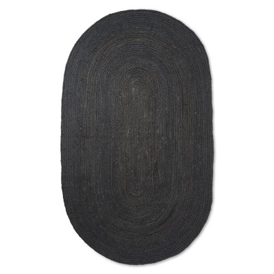 Tapis de jute Eternal ovale noir L - Ferm Living