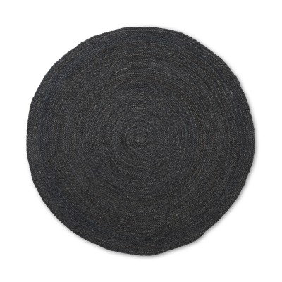 Tapis de jute Eternal rond noir L - Ferm Living