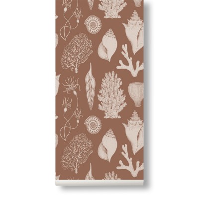 Papier peint Katie Scott Coquillages caramel - Ferm Living