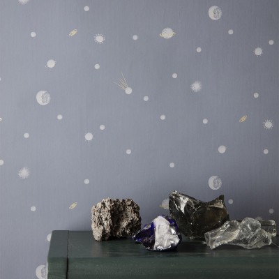 Papier peint Moon bleu foncé - Ferm Living