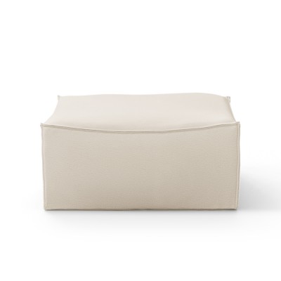 Pouf Catena carré S500 coton sec blanc - Ferm Living