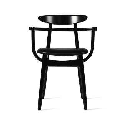 Chaise Teo tapissée avec accoudoirs hêtre noir - Vincent Sheppard