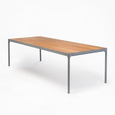 Table d'extérieur Four bambou & gris 90x210 cm - Houe