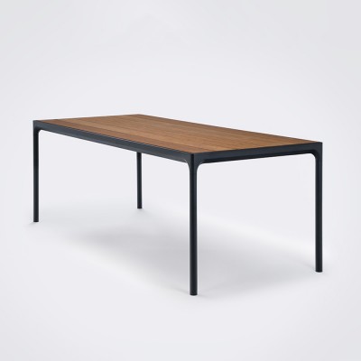 Table d'extérieur Four bambou & noir 90x210 cm - Houe