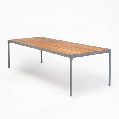 Table d'extérieur Four bambou & gris 90x270 cm - Houe
