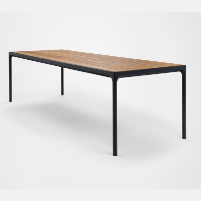 Table d'extérieur Four bambou & noir 90x270 cm - Houe