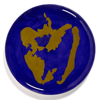 Assiette de service Feast Ottolenghi bleu foncé poivron doré - Serax