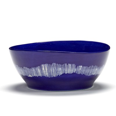 Bol Feast Ottolenghi bleu foncé rayures blanches L - Serax