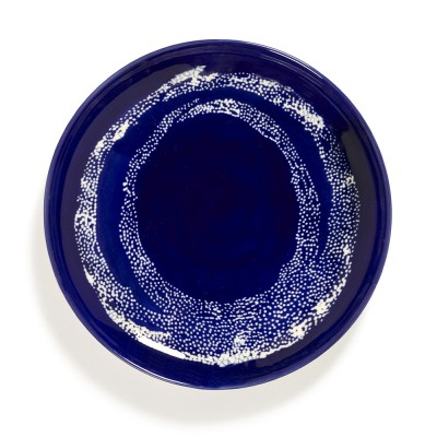 Assiette Feast Ottolenghi bleu foncé cercles blancs S - Serax