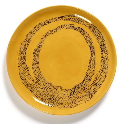 Assiette Feast Ottolenghi jaune cercles noirs M - Serax