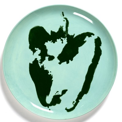 Assiette Feast Ottolenghi bleu poivron vert L - Serax