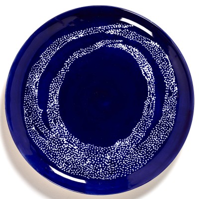 Assiette Feast Ottolenghi bleu foncé cercles blancs L - Serax