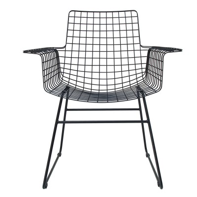 Chaise avec accoudoirs métal noir - HKliving