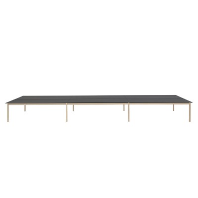Table Linear System noir & chêne configuration 3 - Muuto