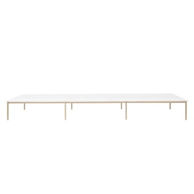 Table Linear System blanc & chêne configuration 3 - Muuto