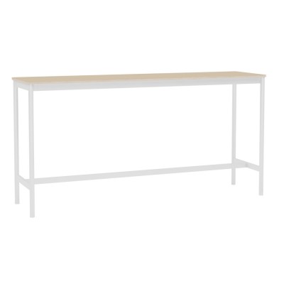 Table Base High chêne laqué piétement blanc - Muuto
