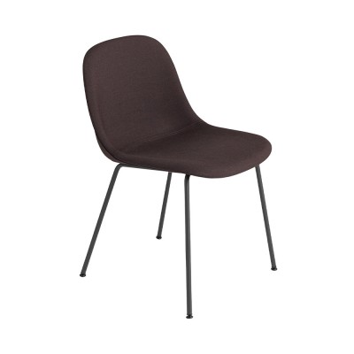 Chaise Fiber tissu noir Remix 183 & piètement acier - Muuto