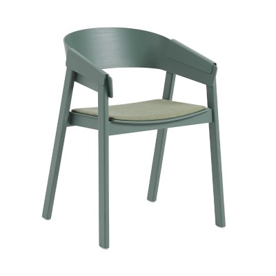 Chaise avec accoudoirs Cover hêtre & tissu dusty green Remix 933 - Muuto